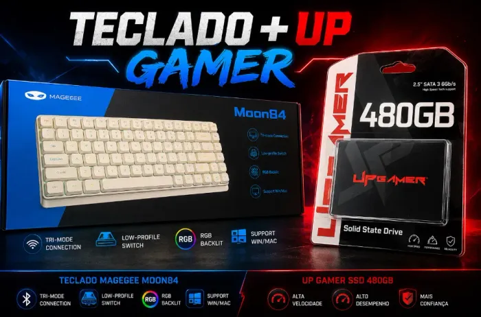 Teclado Magegee Moon 84 sem fio + UP gamer