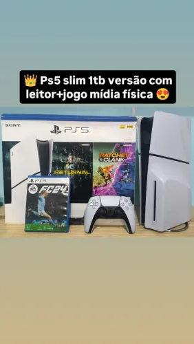 Playstation 5 slim com disco 1TB impecável
