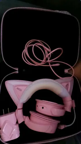 headset fone de ouvido orelha de gatinho rosa