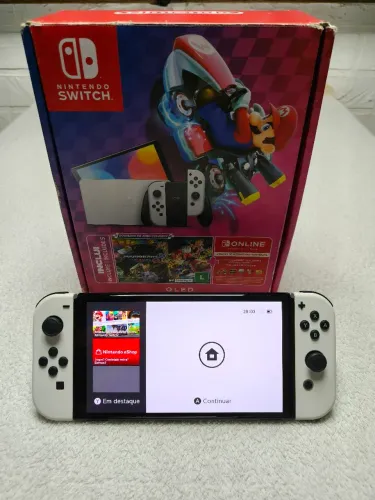 NINTENDO SWITCH OLED DESBLOQUEADO 256GB - EDIÇÃO MARIO KART 8