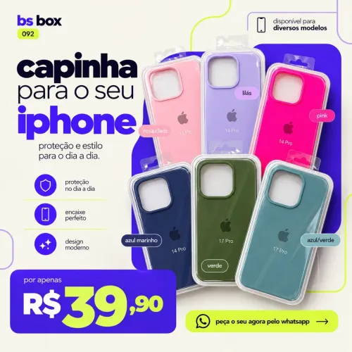 Capa Protetora para iPhone - Várias Cores e Modelos 