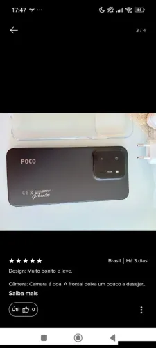Celular xaomi poco c85 carregando caixa