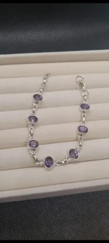 Pulseira de pedras naturais em prata