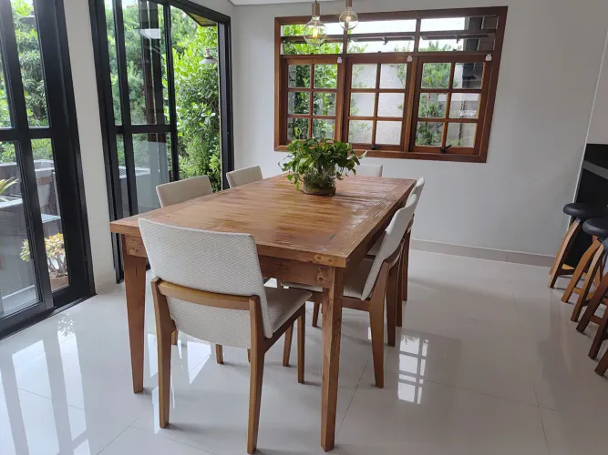 Mesa jantar madeira maciça rústica 2M x 1M - Produto Novo- Fabricamos sob medida