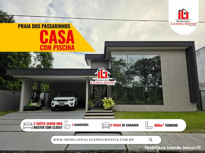 Residencial Praia dos Passarinhos - Casa 3 Suítes Sendo 1 Master com Closet e Escritório