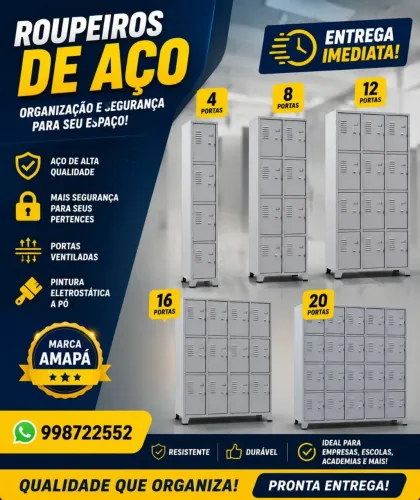 Roupeiro de aço novos 4 8 12 16 20 portas Pintura eletrostática 