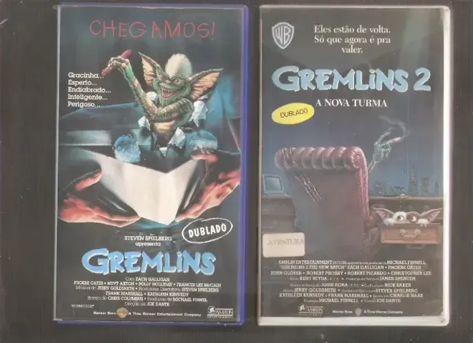 VHS GREMLINS 1 E 2 - ORIGINAIS - JOE DANTE - DUBLADO - RARO
