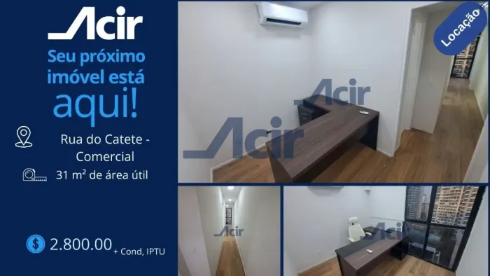 Sala comercial para alugar, 31 m² por R$ 2.800,00/mês - Catete - Rio de Janeiro/RJ