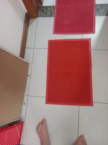 Kit de tapetes capacho vermelho