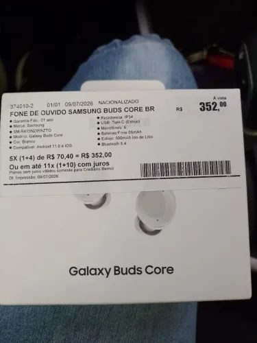Fone de Ouvido Samsung Buda Core Br.
