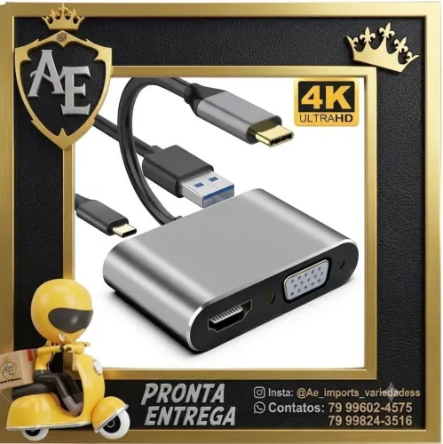 Cabo Adaptador 5x1 VGA para HDMI