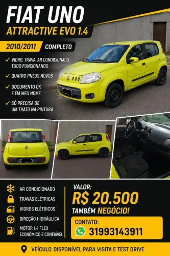 Fiat Uno Attractive 1.4 EVO Fire Flex 8V 4P 2011