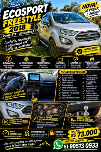 Ford Ecosport Freestyle 1.5 12V Flex 5P Aut. 2018