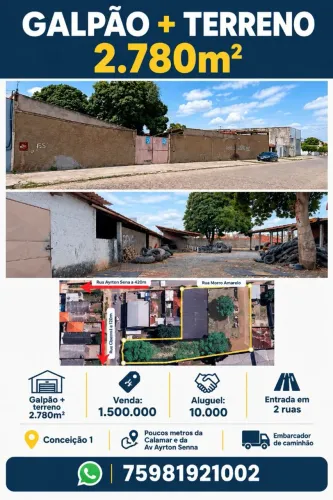 Área comercial para empreendimentos