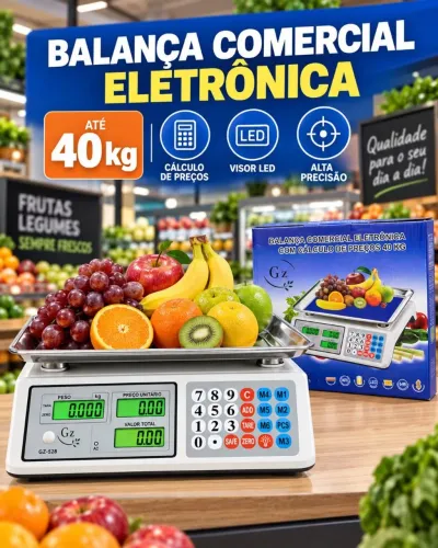 Balança comercial 40kg visor duplo