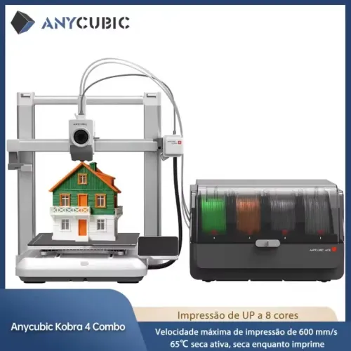 Impressora 3D Anycubic Kobra 4 Combo (Com Ace Pro 2) - Melhor que BambuLab A1 Nova Lacrada
