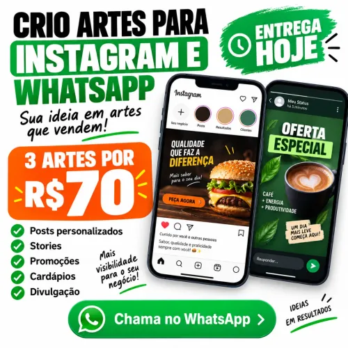 Crio artes para Instagram e WhatsApp - entrega hoje