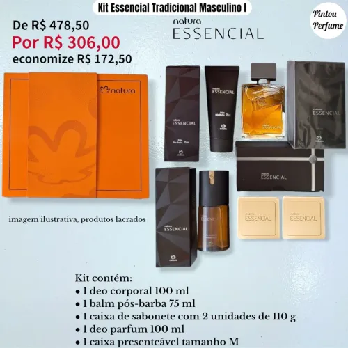 Kit Essencial, Sabonete, Balm e Deo Corporal em Promoção