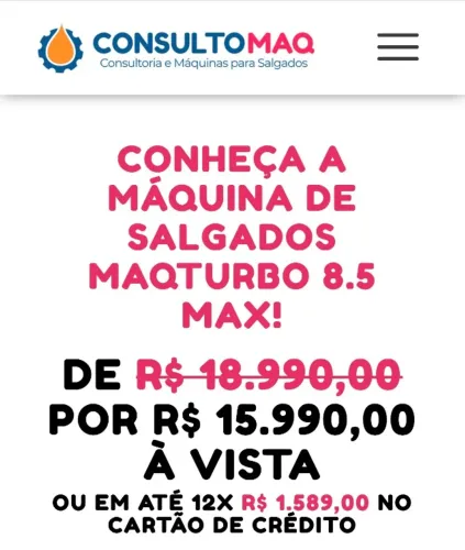 Máquina Salgadeira Consultomaq 8.5