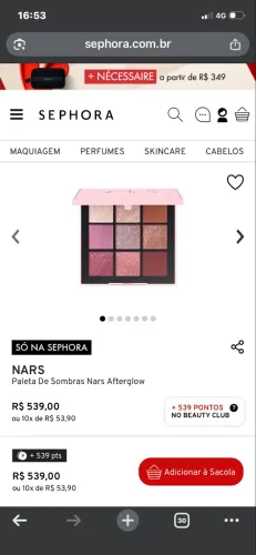 Paleta de sombras nova Nars