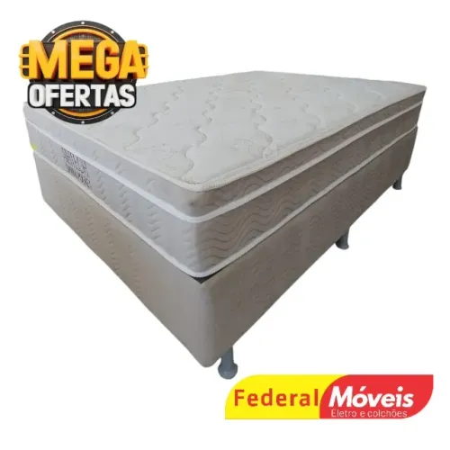 Cama Box Casal Padrão 1,38m Base e Colchão de 25cm de altura ENTREGAMOS HOJE