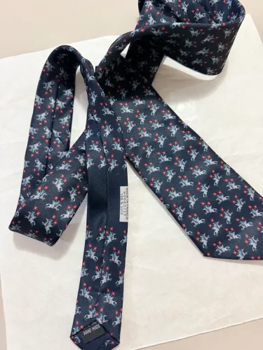 Gravata Hermès Paris 100% Seda - Made in France - Hand Made - Excelente Estado