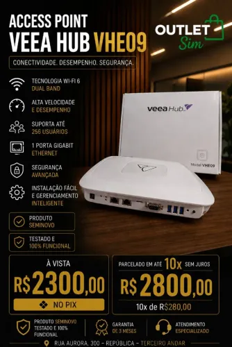 Access Point Veea Hub VHE09 Wi-Fi Empresarial Alta Performance