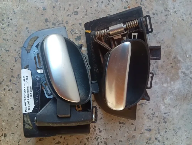 Par maçaneta aço escovado original Peugeot 206 e 207
