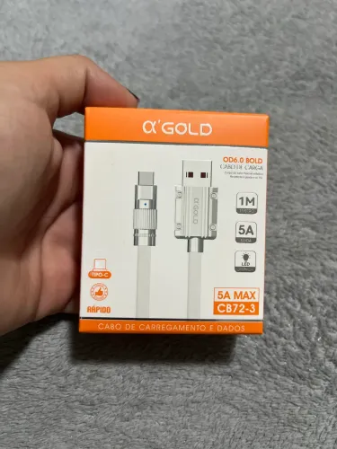 Cabo USB 1M para Tipo C 5A Max - Carregamento rápido - Cabo Flexível Com Reforço