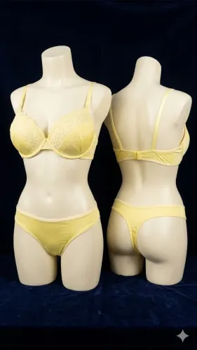 conjunto de lingerie amarelo