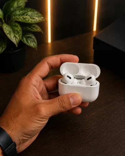 Fone Sem Fio Bluetooth estilo apple 5.3 Alpha Gold ENC Cancelamento de Ruído