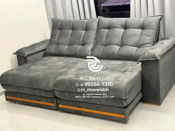 Sofá Retrátil e Reclinável Barcelona Euro Pillow 30cm Molas Ensacadas | Entrega Disponivel