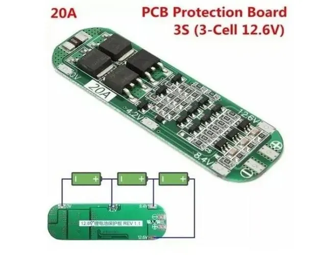 Placa De Proteção Bms 3s 20a 12.6v