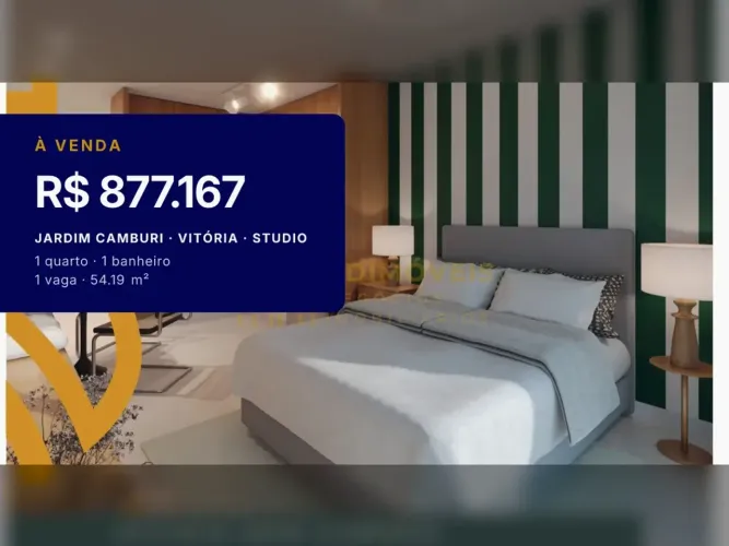 Pronto para Morar: Studio em Jardim Camburi com Garden Privativo