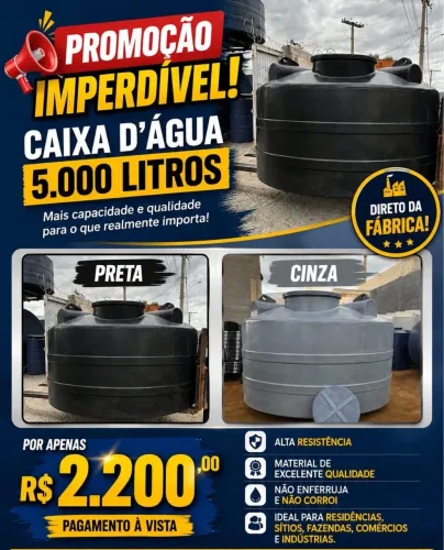 CAIXA DÁGUA DE 5 MIL LITROS