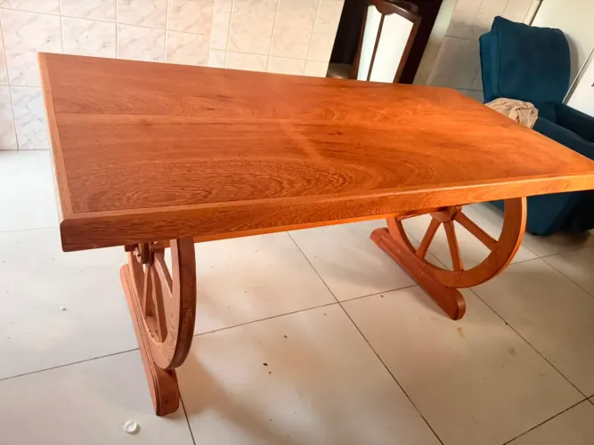 Mesa de Angelim pedra madeira maciça