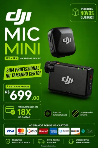 Microfone Mic Mini 1TX + 1RX (Novos) Em até 18x