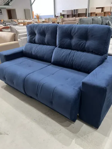Sofá Retrátil Azul Novo PRONTA ENTREGA