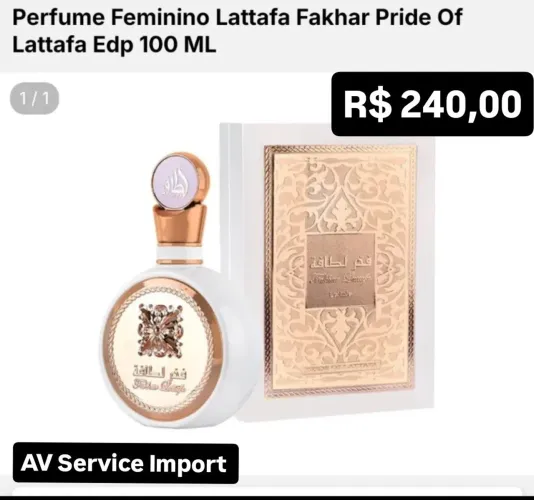 Perfume feminino lattafa fakhar - AV Service Import