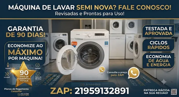 Máquinas de lavar semi novas