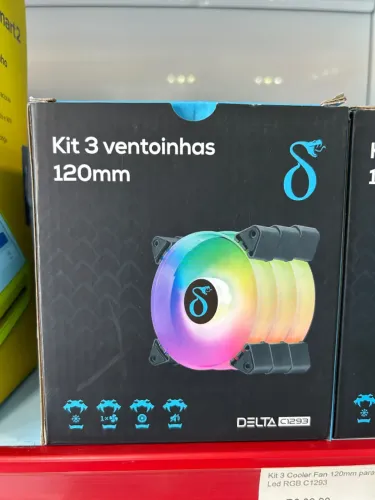 Kit 3 Cooler Fan 120mm para Computador com Led