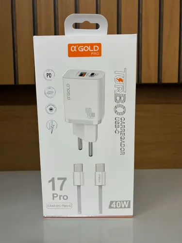 Carregador de celular Turbo 40W Tipo C iPhone Samsung Motorola Xiaomi - Produto Novo