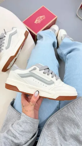 Tênis Casual Vans Hylane Linha Premium Branco/Cinza Unissex Disponível 34 AO 43