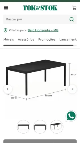 Mesa preta Tok & Stok