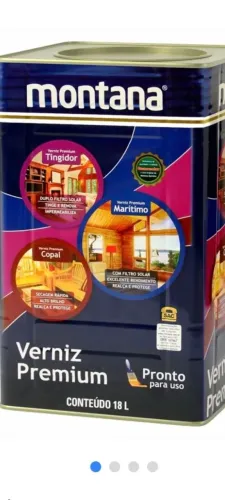 Vendo 9 litros de verniz da linha premio Montana, preço 37 reais por litro 