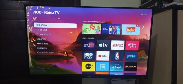 Tv smart roku 32 com suporte de parede articulado