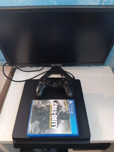Playstation 4 com jogos mais monitor de 20 polegadas