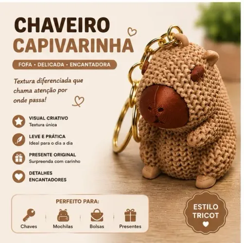 Chaveiro Capivara Tricot
