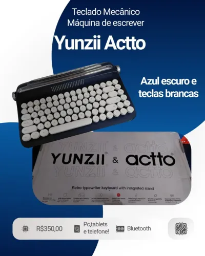 Teclado Mecânico máquina de escrever azul