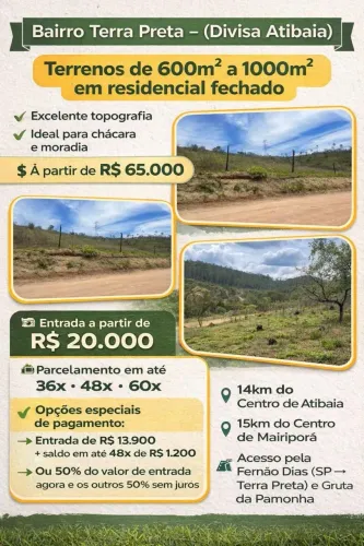 Terrenos de 600m² em Condomínio Fechado a partir de R$ 65 mil